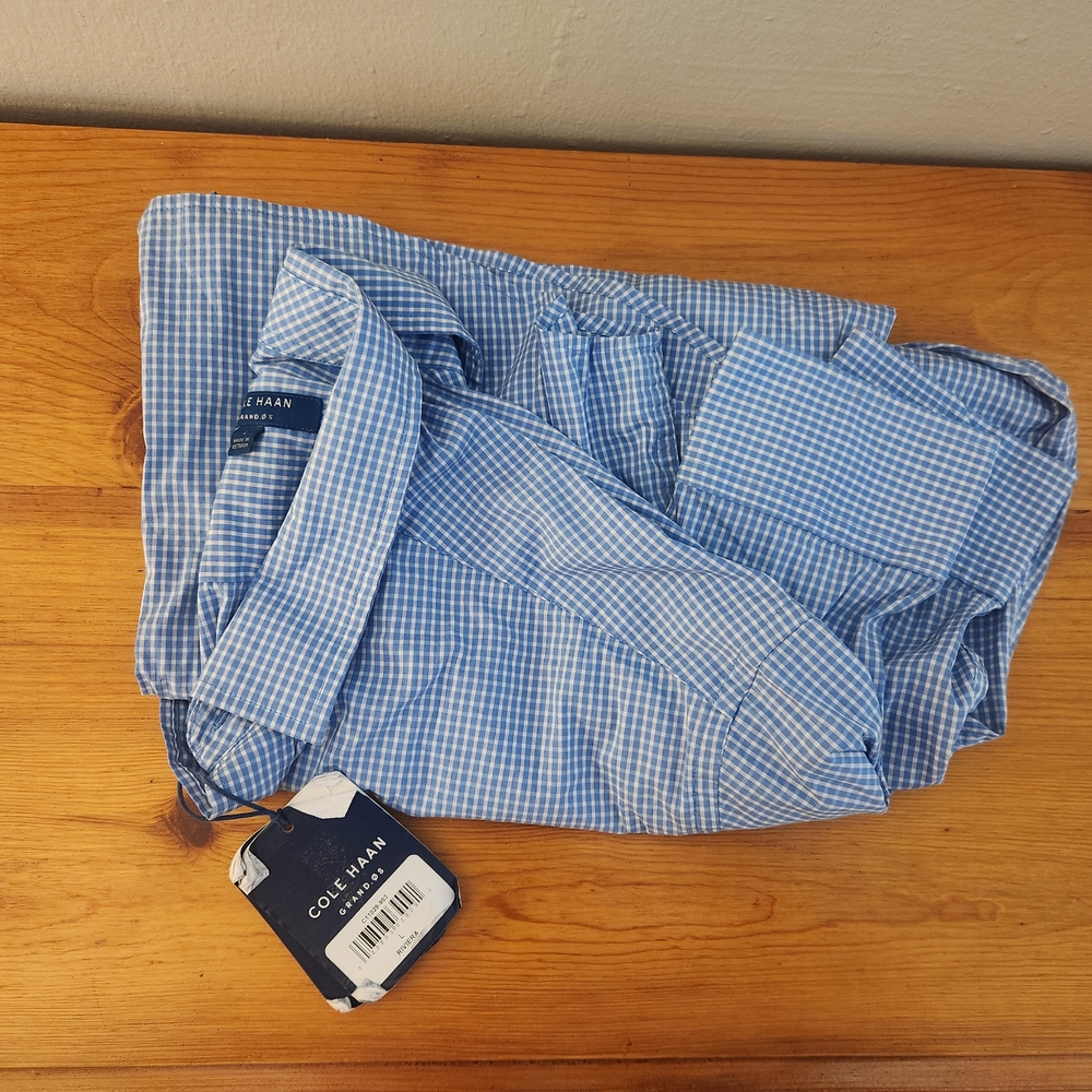 Cole Haan Men's Blue Checkered Shirt